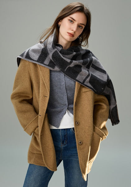 Soft Cashmere Scarf for Women, Casual Scarf for Women, Modern Wool Scarf for Women, Fashion Designer Scarf, Cold Weather Scarf, Winter Scarf-LargePaintingArt.com