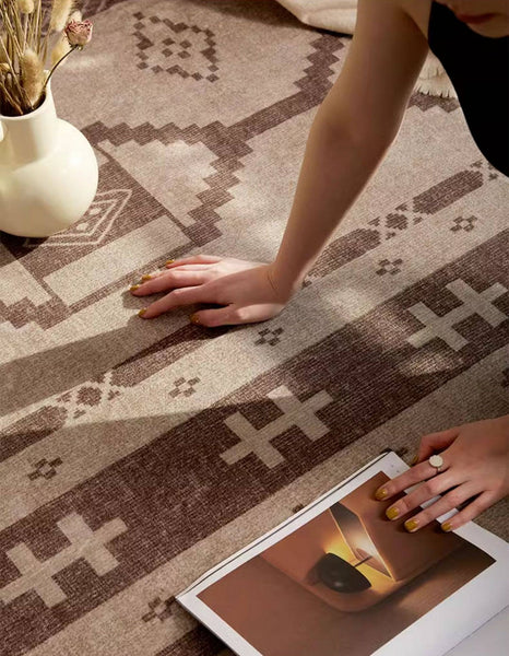 Large Contemporary Area Rugs for Dining Room, Modern Rugs for Living Room, Mid Century Area Rugs for Bedroom-LargePaintingArt.com