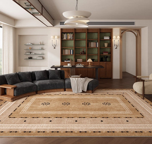 Contemporary Rugs for Bedroom, Mid Century Modern Rugs Next to Bed, Abstract Modern Carpets for Living Room, Modern Rugs for Dining Room-LargePaintingArt.com