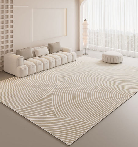 Simple Abstract Area Rugs for Dining Room, Contemporary Modern Rug Placement Ideas for Living Room, Geometric Modern Rug Ideas for Bedroom-LargePaintingArt.com