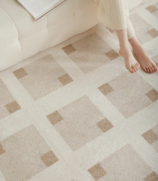 Abstract Contemporary Rugs for Bedroom, Modern Rugs under Sofa, Modern Soft Rugs for Living Room, Dining Room Floor Rugs, Modern Rugs for Office-LargePaintingArt.com