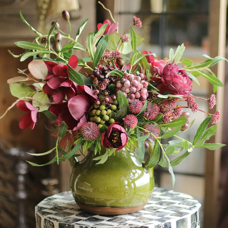Large Bunch Of Peony Branch Table Centerpiece, Lush Faux Peonies, Romantic Pink Blooms, Elegant Dining Table Decor, Luxurious Floral Art
