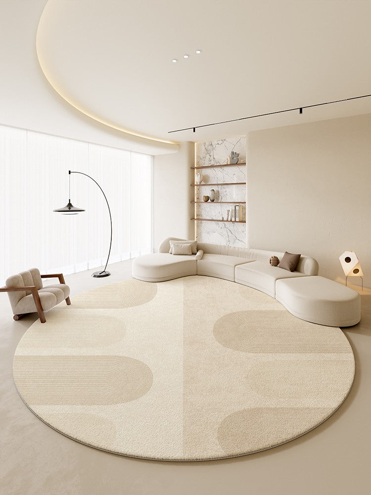 Round Contemporary Modern Rugs for Bedroom, Bathroom Modern Round Rugs, Circular Modern Rugs under Coffee Table, Round Modern Rugs in Living Room-LargePaintingArt.com
