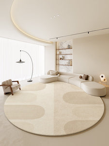 Round Contemporary Modern Rugs for Bedroom, Bathroom Modern Round Rugs, Circular Modern Rugs under Coffee Table, Round Modern Rugs in Living Room-LargePaintingArt.com
