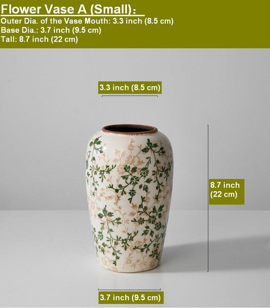 Ceramic Bouquet Vases, Porcelain Flower Vases, Rustic Flower Vases on Table, Dining Table Centerpiece, Handmade Water Holding Flower Vase-LargePaintingArt.com