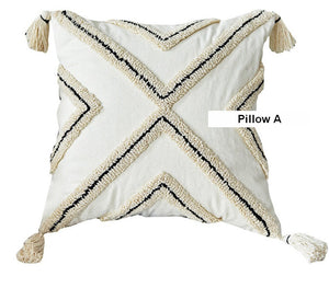 Beige Decorative Throw Pillows, Geometric Square Modern Throw Pillows for Couch, Contemporary Throw Pillow for Interior Design-LargePaintingArt.com
