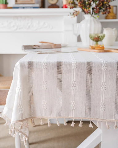 Country Farmhouse Tablecloth, Rustic Table Covers for Kitchen, Linen Rectangular Tablecloth for Oval Table, Large Rectangle Tablecloth for Dining Room Table-LargePaintingArt.com