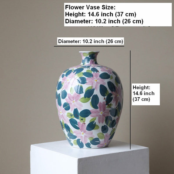 Unique Handmade Modern Flower Vase, Large Porcelain Vases for Modern Home Decor, Centerpiece Ceramic Bouquet Vases, Contemporary Vases on Dining Table-LargePaintingArt.com
