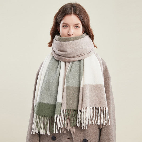 Wool Scarf for Women, Plaid Winter Shawl, Soft Wool Scarf for women, Christmas Holiday Gift, Evening Wrap, Large Winter Shawl, Elegant Shawl, Warm Cape, Winter Scarves