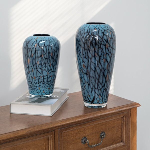 Glass Bud Vases, Bouquet Flower Vase, Colored Glaze Vase for Modern Home Decor, Handmade Liuli Vases, Centerpiece Vases on Table-LargePaintingArt.com