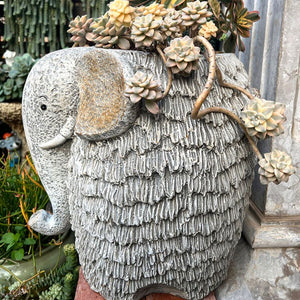Elephant Flower Pot, Modern Animal Statue for Garden Ornaments, Large Elephant Flowerpot, Resin Statue for Garden, Villa Outdoor Decor Gardening Ideas-LargePaintingArt.com
