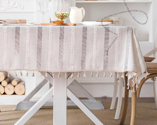 Country Farmhouse Tablecloth, Rustic Table Covers for Kitchen, Linen Rectangular Tablecloth for Oval Table, Large Rectangle Tablecloth for Dining Room Table-LargePaintingArt.com
