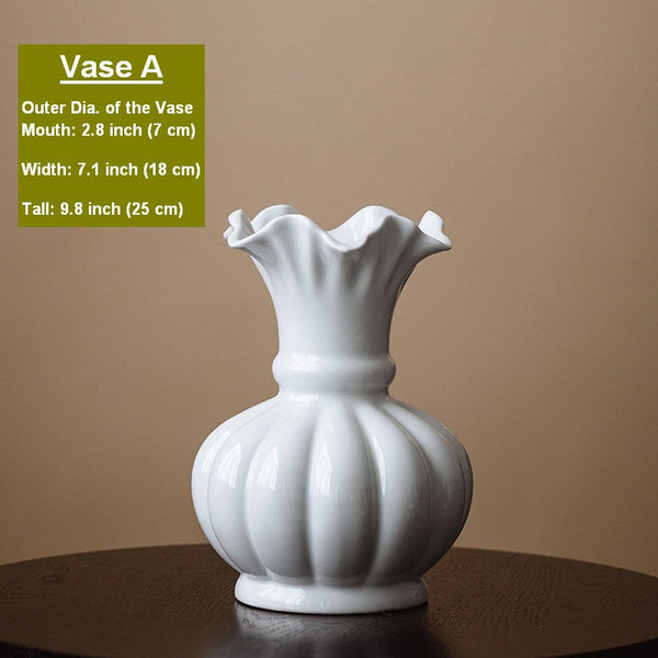 Ceramic Bud Vases, Small Flower Vases on Table, Handmade Water Holding Flower Vase, Rustic Porcelain Flower Vases-LargePaintingArt.com