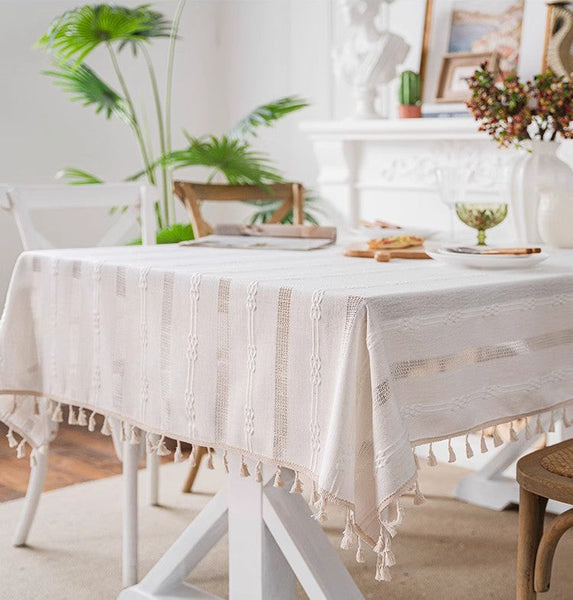 Country Farmhouse Tablecloth, Rustic Table Covers for Kitchen, Linen Rectangular Tablecloth for Oval Table, Large Rectangle Tablecloth for Dining Room Table-LargePaintingArt.com