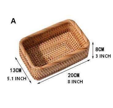 Rectangular Storage Baskets, Storage Baskets for Shelves, Woven Rattan Storage Basket, Kitchen Storage Baskets, Bathroom Storage Baskets-LargePaintingArt.com
