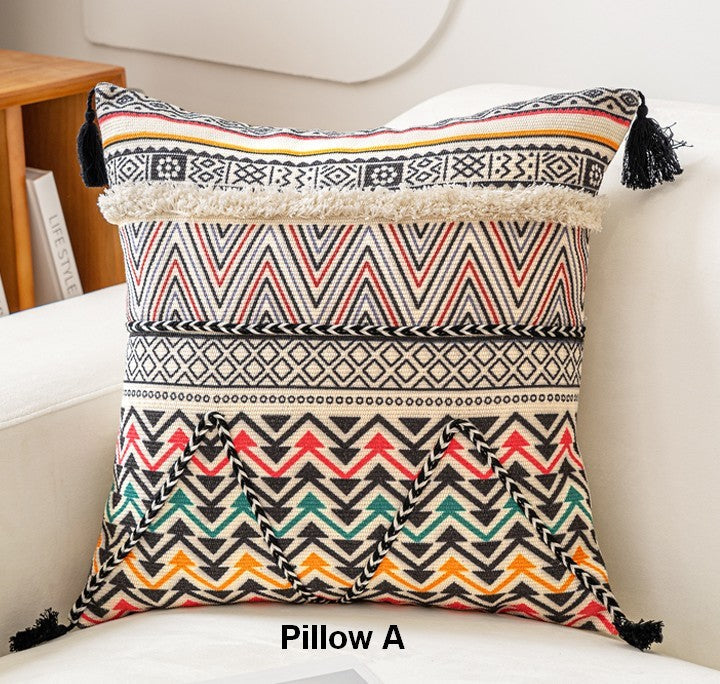 Geometric Modern Pillows, Decorative Throw Pillows for Living Room, Bohemian Decorative Sofa Pillows, Oriental Square Pillows for Couch