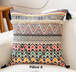 Geometric Modern Pillows, Decorative Throw Pillows for Living Room, Bohemian Decorative Sofa Pillows, Oriental Square Pillows for Couch