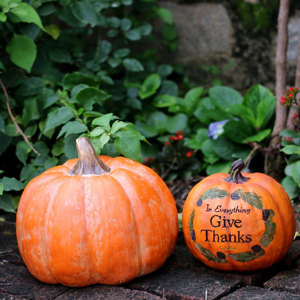 Large Thanksgiving Pumpkins for Garden Ornaments, Cute Resin Pumpkins for Garden Courtyard Ornament, Villa Outdoor Decor Gardening Ideas-LargePaintingArt.com
