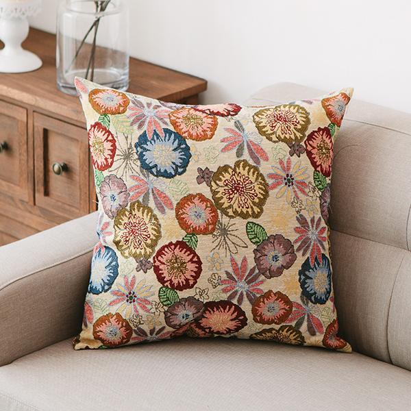 Geometric Pattern Chenille Throw Pillow for Couch, Bohemian Decorative Sofa Pillows, Decorative Throw Pillows for Living Room-LargePaintingArt.com