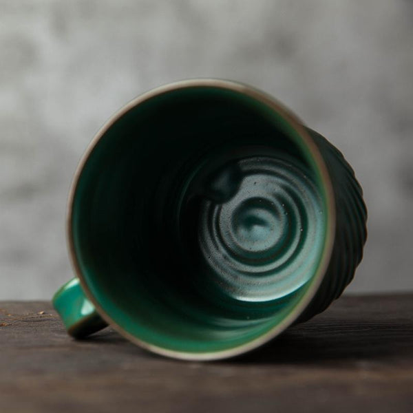 Large Capacity Coffee Cup, Pottery Tea Cup, Handmade Pottery Coffee Cup, Cappuccino Coffee Mug-LargePaintingArt.com