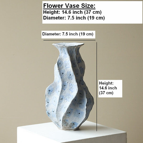 Centerpiece Ceramic Bouquet Vases, Elegant Handmade Modern Flower Vase, Porcelain Vases for Modern Home Decor, Contemporary Vases on Dining Table-LargePaintingArt.com
