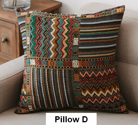 Large Decorative Throw Pillows, Bohemian Decorative Sofa Pillows, Geometric Pattern Chenille Throw Pillow for Living Room-LargePaintingArt.com