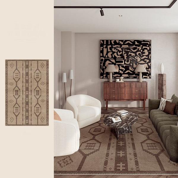 Large Contemporary Area Rugs for Dining Room, Modern Rugs for Living Room, Mid Century Area Rugs for Bedroom-LargePaintingArt.com