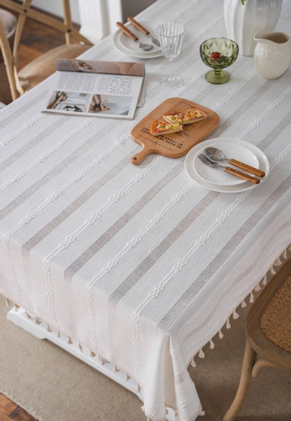 Rustic Table Covers for Kitchen, Linen Rectangular Tablecloth for Oval Table, Country Farmhouse Tablecloth, Large Rectangle Tablecloth for Dining Room Table-LargePaintingArt.com