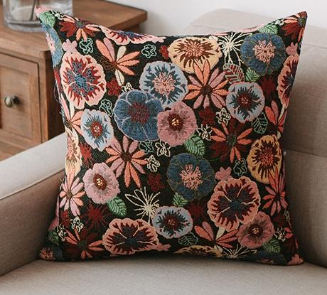 Geometric Pattern Chenille Throw Pillow for Couch, Bohemian Decorative Sofa Pillows, Decorative Throw Pillows for Living Room-LargePaintingArt.com