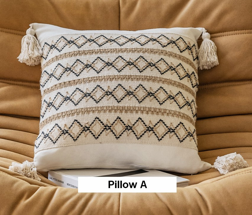 Modern Square Decorative Pillows for Couch, Large Modern Decorative Pillows for Bedroom, Contemporary Modern Sofa Pillows, Decorative Pillow Covers-LargePaintingArt.com