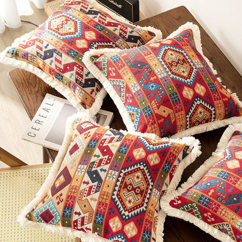 Oriental Throw Pillow for Couch, Bohemian Decorative Sofa Pillows for Bedroom, Geometric Decorative Throw Pillows for Living Room-LargePaintingArt.com
