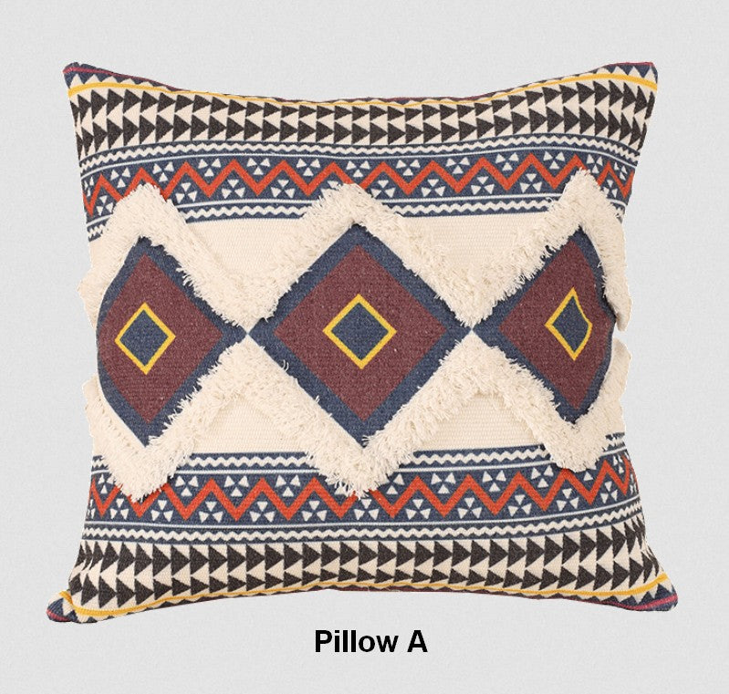 Geometric Modern Pillow Covers, Square Pillows for Couch, Oriental Decorative Throw Pillows for Living Room, Bohemian Decorative Sofa Pillows-LargePaintingArt.com