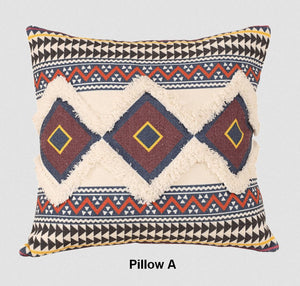 Geometric Modern Pillow Covers, Square Pillows for Couch, Oriental Decorative Throw Pillows for Living Room, Bohemian Decorative Sofa Pillows-LargePaintingArt.com