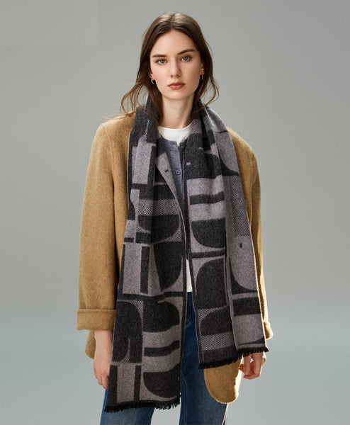 Soft Cashmere Scarf for Women, Casual Scarf for Women, Modern Wool Scarf for Women, Fashion Designer Scarf, Cold Weather Scarf, Winter Scarf-LargePaintingArt.com
