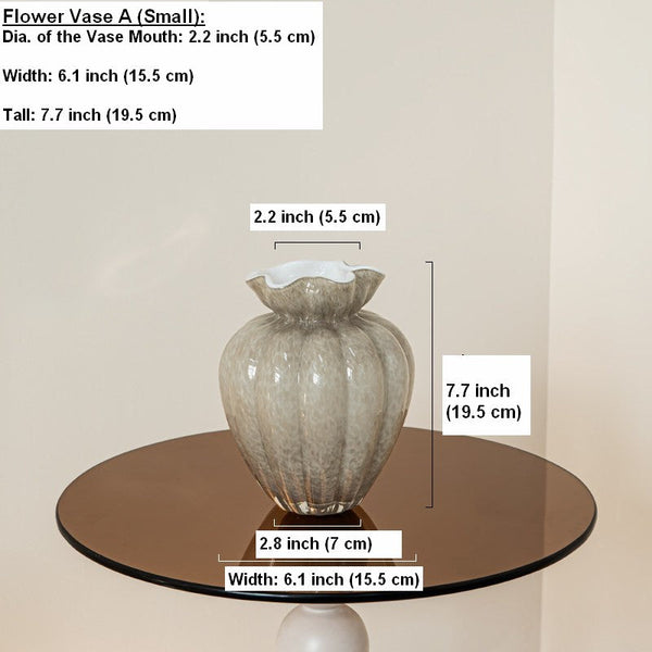 Handmade Liuli Vases, Color Glaze Vase, Contemporary Vases for Modern Home Decor, Glass Bud Vases, Centerpiece Vases on Table-LargePaintingArt.com