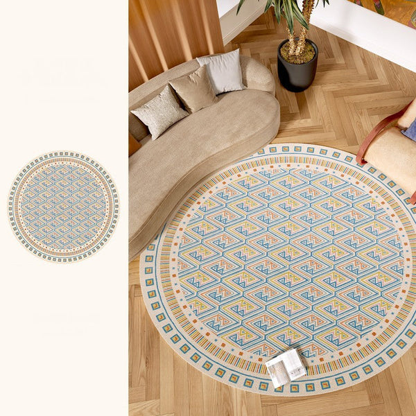 Abstract Contemporary Round Rugs for Dining Room, Circular Modern Rugs for Bathroom, Geometric Modern Rug Ideas for Living Room, Modern Rugs for Children's Room-LargePaintingArt.com