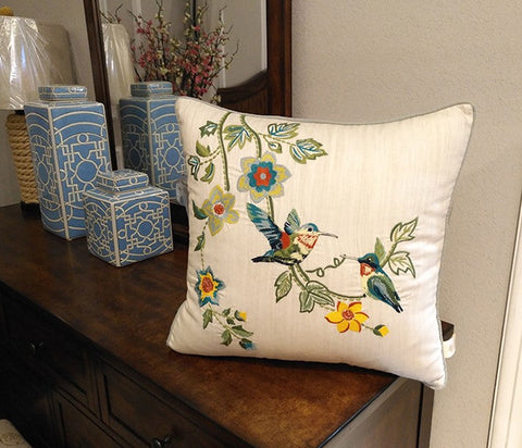 Living Room Throw Pillows, Decorative Sofa Pillows, Bird Throw Pillows, Pillows for Farmhouse, Bedroom Throw Pillows, Rustic Pillows for Couch-LargePaintingArt.com