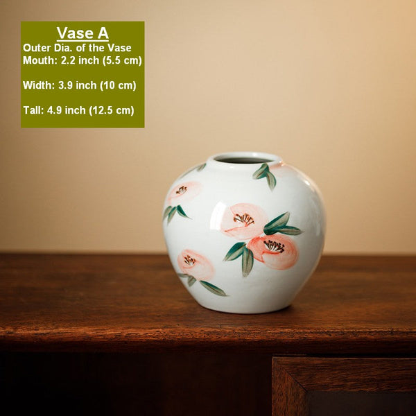 Porcelain Flower Vases, Handmade Water Holding Flower Vases, Modern Flower Vase Centerpiece on Table, Ceramic Bouquet Vases-LargePaintingArt.com