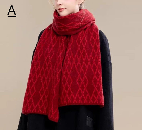 Elegant Wool Scarves, Warm Winter Scarf, Cold Weather Scarf, Fashion Scarf, Christmas Gifts for Her, Holiday Scarf, Winter Wool Scarf, Soft Cashmere Scarf for Women-LargePaintingArt.com