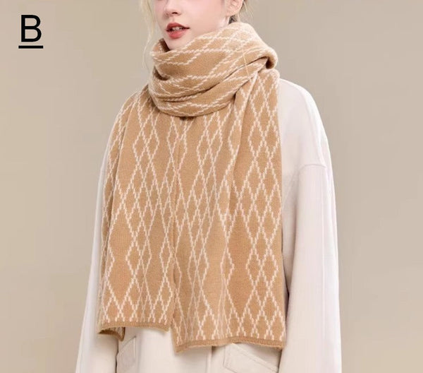 Elegant Wool Scarves, Warm Winter Scarf, Cold Weather Scarf, Fashion Scarf, Christmas Gifts for Her, Holiday Scarf, Winter Wool Scarf, Soft Cashmere Scarf for Women-LargePaintingArt.com