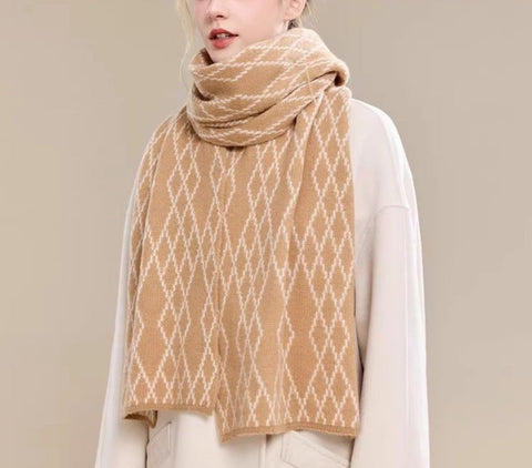 Winter Wool Scarf, Soft Cashmere Scarf for Women, Elegant Wool Scarves, Warm Winter Scarf, Cold Weather Scarf, Fashion Scarf, Christmas Gifts for Her, Holiday Scarf-LargePaintingArt.com