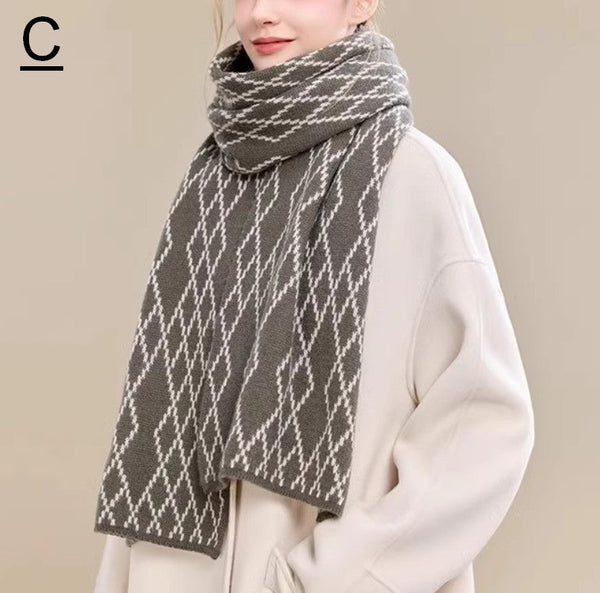 Elegant Wool Scarves, Warm Winter Scarf, Cold Weather Scarf, Fashion Scarf, Christmas Gifts for Her, Holiday Scarf, Winter Wool Scarf, Soft Cashmere Scarf for Women-LargePaintingArt.com