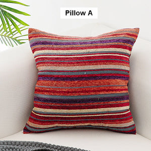 Unique Bohemian Decorative Sofa Pillows, Extra Large Geometric Pattern Chenille Throw Pillows, Oriental Throw Pillow for Couch-LargePaintingArt.com