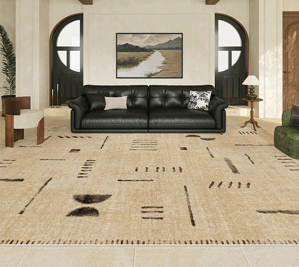 Modern Rugs under Dining Room Table, Contemporary Abstract Rugs Next to Bed, Geometric Modern Carpets for Office, Large Modern Rugs for Living Room-LargePaintingArt.com