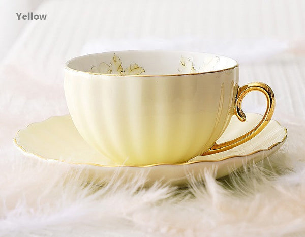 Beautiful British Tea Cups, Unique Afternoon Tea Cups and Saucers, Elegant Ceramic Coffee Cups, Royal Bone China Porcelain Tea Cup Set-LargePaintingArt.com