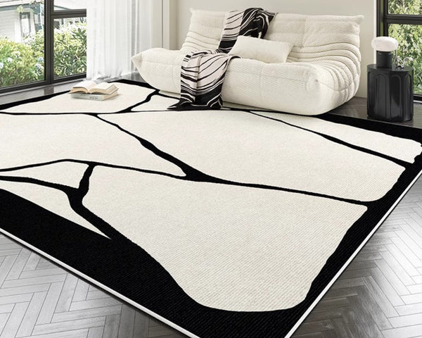 Contemporary Modern Rugs for Bedroom, Large Modern Rugs for Living Room, Extra Large Geometric Modern Rugs for Dining Room-LargePaintingArt.com