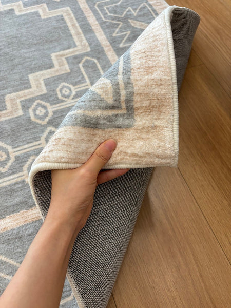 Contemporary Abstract Rugs Next to Bed, Geometric Modern Carpets for Office, Vintage Soft Turkish Rug for Living Room, Large Modern Rugs under Dining Room Table-LargePaintingArt.com