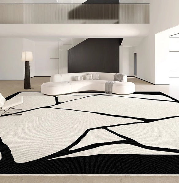 Contemporary Modern Rugs for Bedroom, Large Modern Rugs for Living Room, Extra Large Geometric Modern Rugs for Dining Room-LargePaintingArt.com