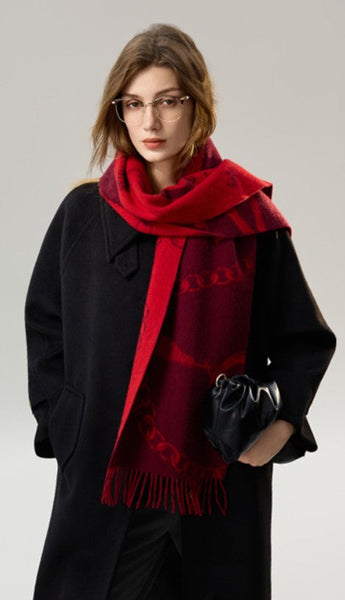 Modern Wool Scarf, Warm Winter Scarf, Holiday Women Scarf, Christmas Gifts for Her, Cold Weather Scarf, Fashion Scarf, Soft Cashmere Scarf for Girls, Elegant Designer Scarf-LargePaintingArt.com