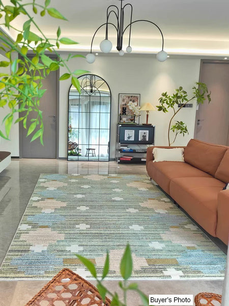 Oversized Area Rugs for Living Room, Morocco Green Rugs for Dining Room, Extra Large Vintage Persian Rugs, Traditional Colorful Moroccan Rug, Vintage Rugs for Bedroom-LargePaintingArt.com